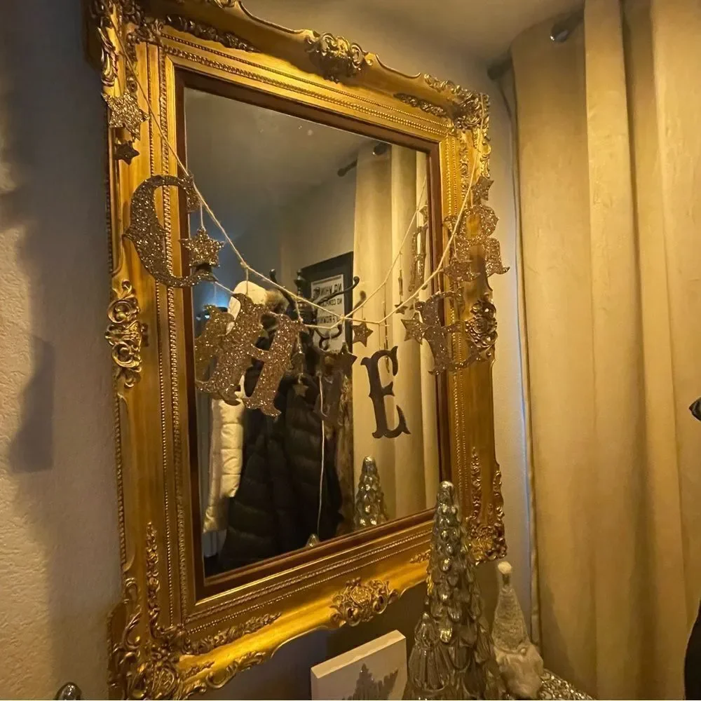 ♥️ Wall Mirror, Antique Ornate Giltwood Mirror